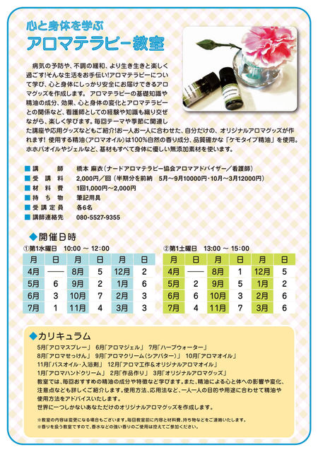 アロマテラピー 実施内容 アロマテラピー 実施内容
